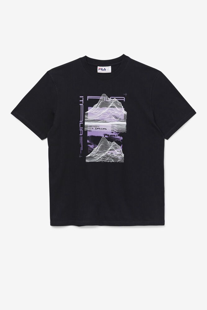 Fila T-Shirt Mens Black - Blockfire - Philippines 4560793-MR